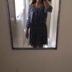 blue patterned dress